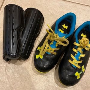 Under Armour Children’s cleats and shin guards